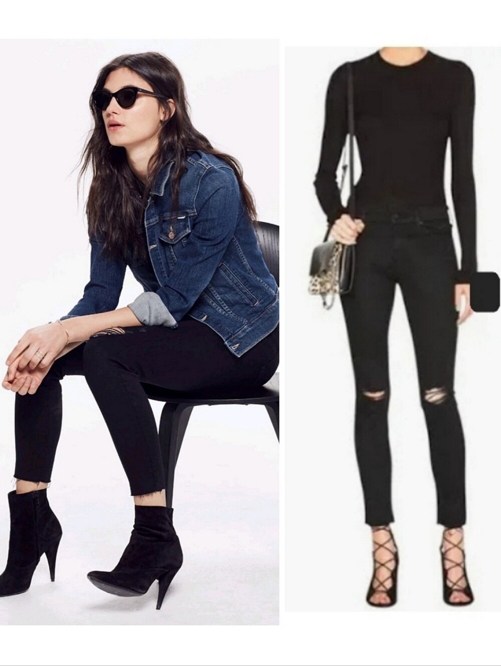 Mother Denim The Looker Ankle Fray Distressed Jean Guilty as Sin Baddie 27